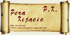 Pera Kijačić vizit kartica